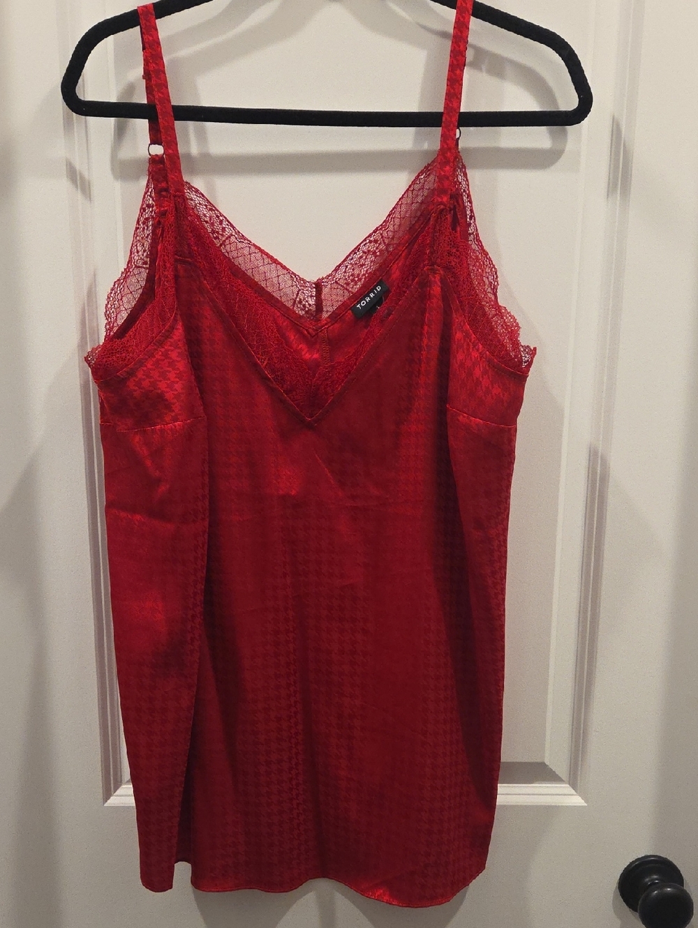 torrid Red Lace-Trim Satin Cami
